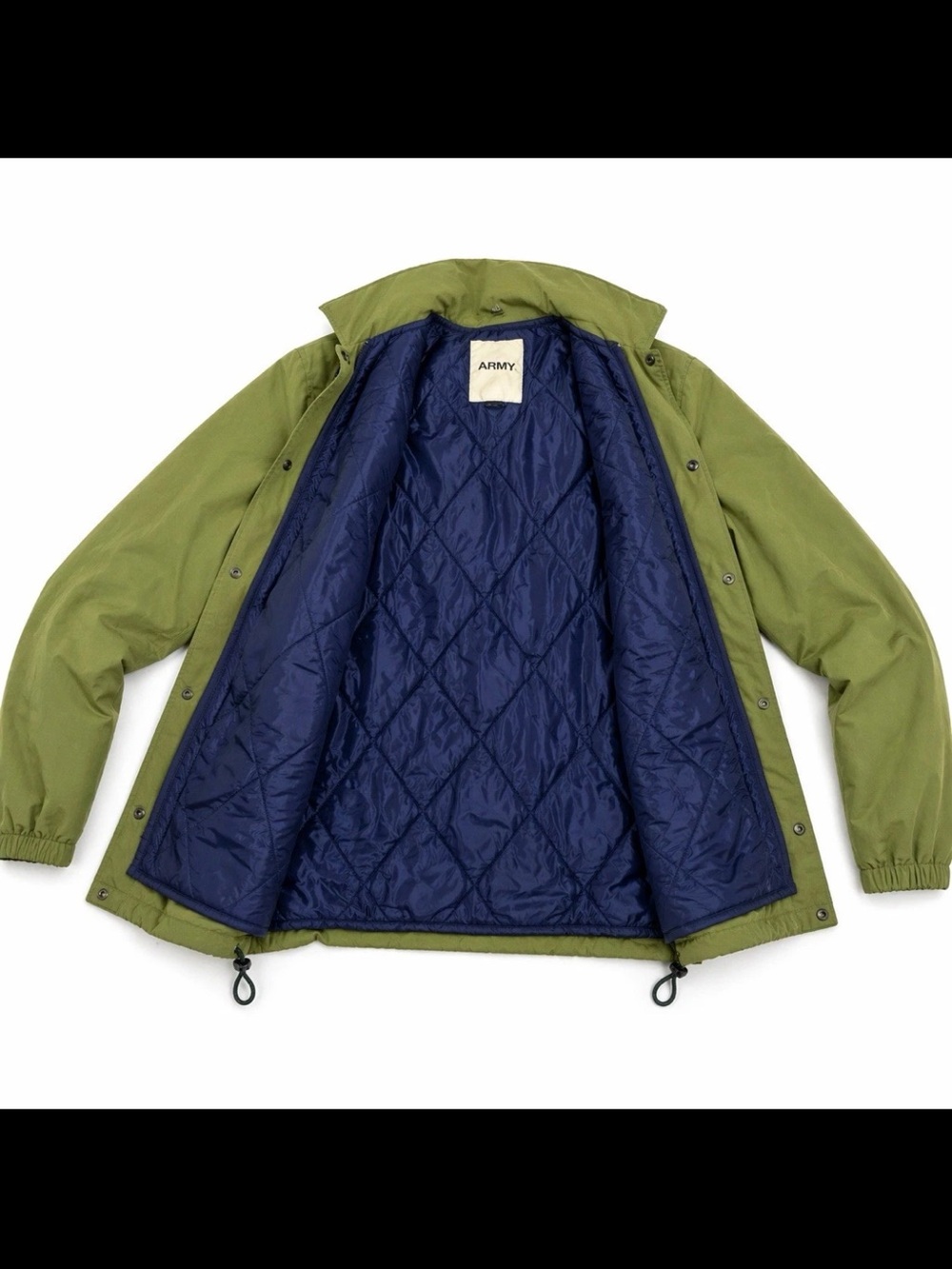 Army by Yves Salomon Paris Military Jacket Mens size 50 Olive Green Hooded